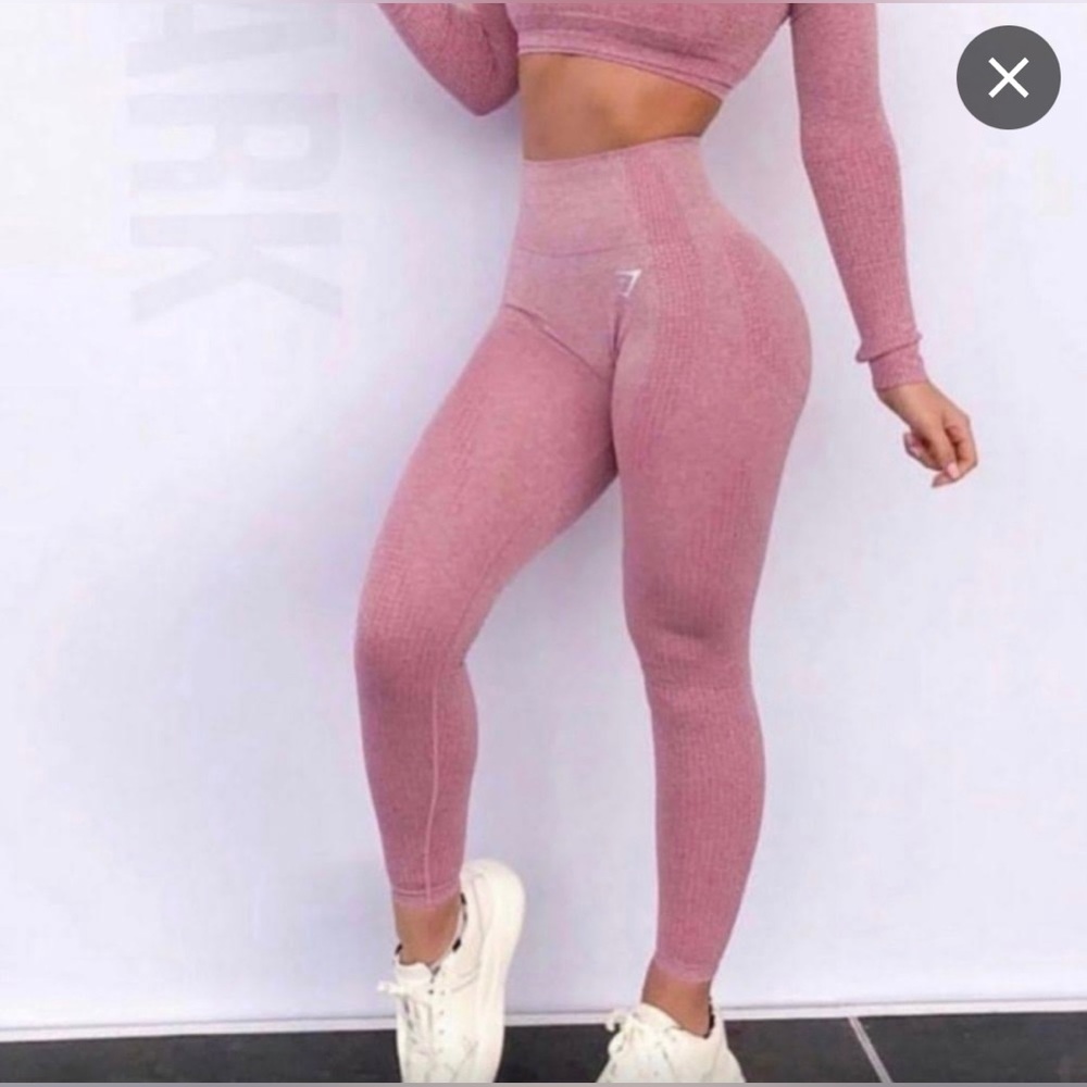 NWT Gymshark Vital Seamless Leggings - Dusky Pink Marl - Size Medium